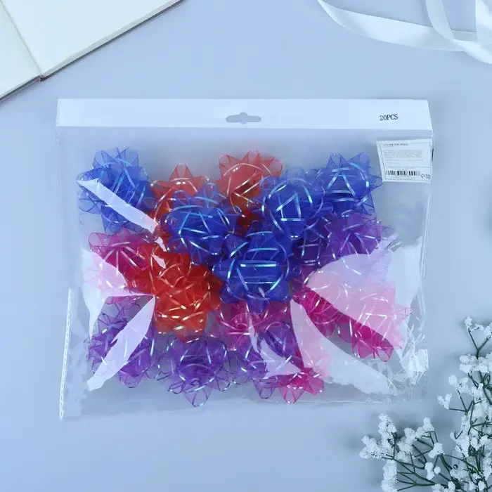 Бант - звезда №7.5 &laquo;Золотая полоса&raquo;, МИКС