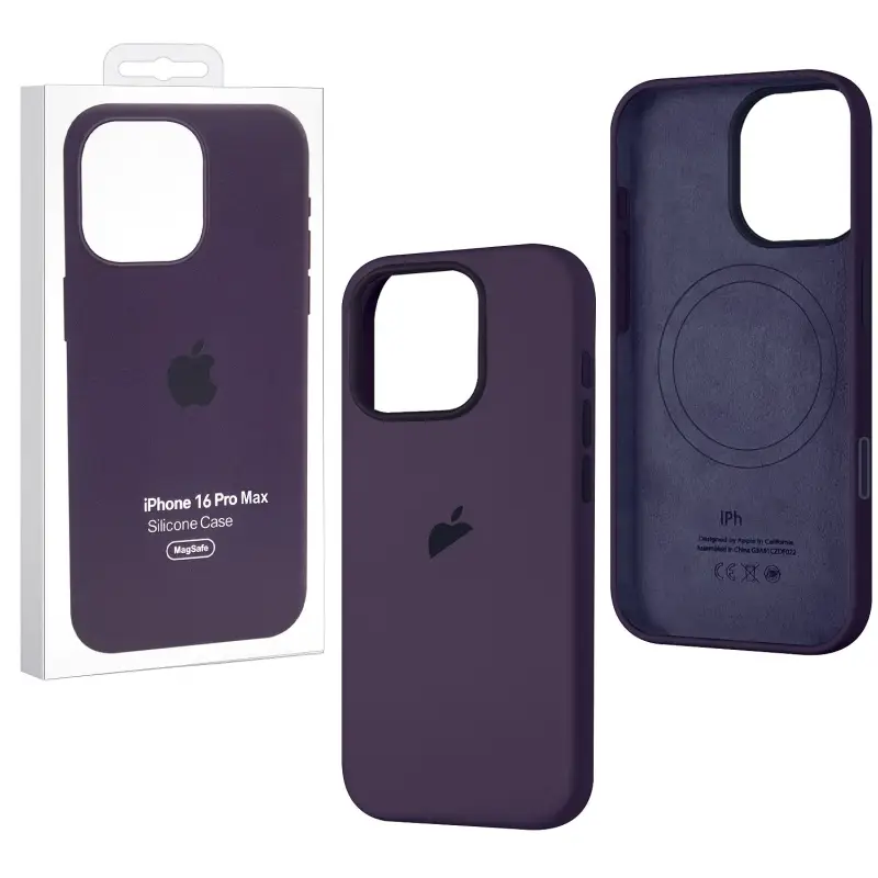 Чехол iPh 16 Pro Max Silicon Case 100% ORG (MagSafe + анимация NFC Clear) c LOGO Purple