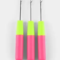 Игла для поднятия петель, 15.5 см, d=3 мм, розовая, жёлтая