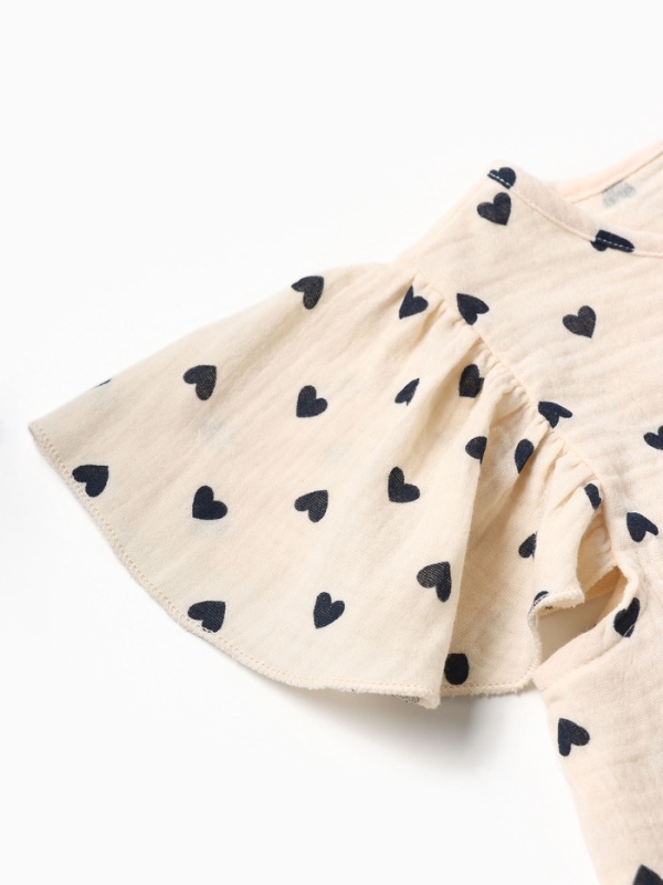 Топ из муслина для девочки KAFTAN "Сердечки" рост 122