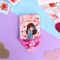 Резинки для волос &laquo;Маленькая радость&raquo;, набор 2 шт., котик, 3.5 см, розовые