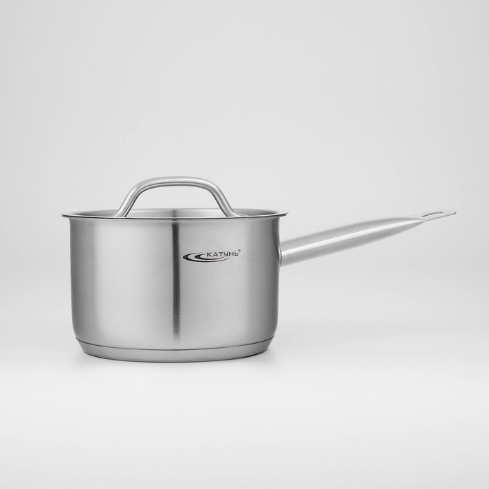 Ковш &laquo;Общепит&raquo;, 1,8 л, d=16 см, h=9 см, металлическая крышка, с теплораспределительным слоем, индукция