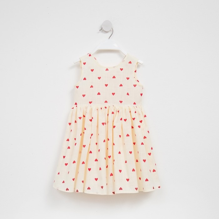 Платье для девочки MINAKU: Cotton Collection цвет бежевый, рост 104