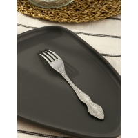 Вилка столовая «Тройка», h=19,5, толщина 2 мм, художественная роспись, цвет серебряный Вилка столовая «Тройка», h=19,5, толщина 2 мм, художественная роспись, цвет серебряный