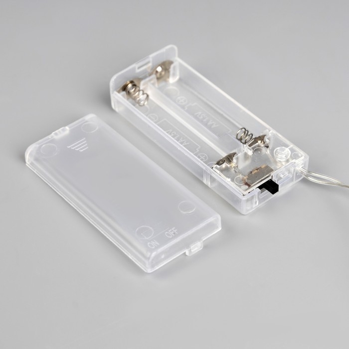 Гирлянда &laquo;Нить&raquo; 2 м с насадками &laquo;Фиолетовый фонарик&raquo;, IP20, прозрачная нить, 10 LED, батарейки AAх2 (нет в комплекте), свечение тёплое белое