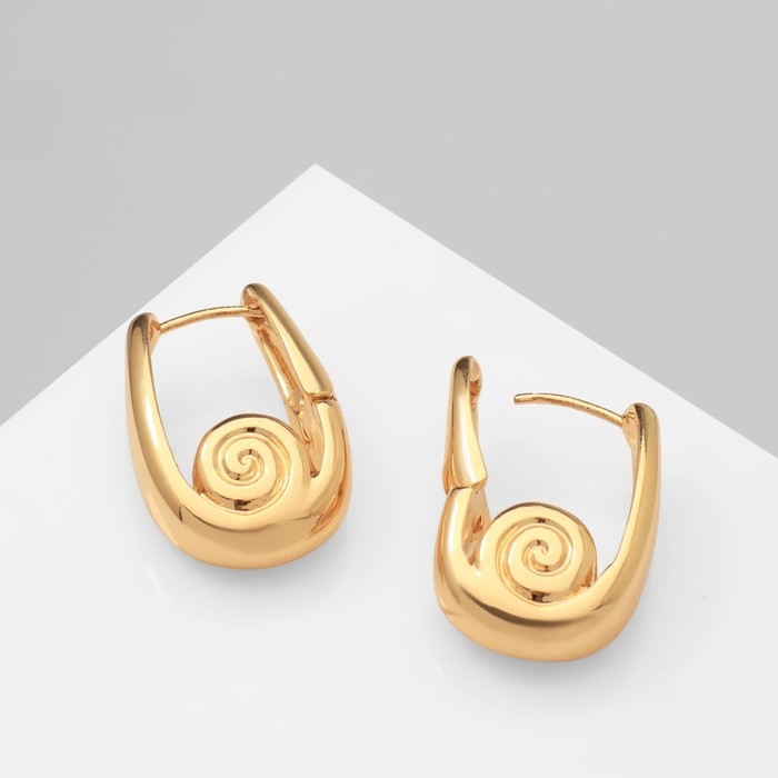 Серьги металл &laquo;Аккорд&raquo; лира, волна, цвет золото