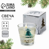 Новогодняя свеча гелевая с декором внутри &laquo;Новый год: Ёлка&raquo; 5х5х6см