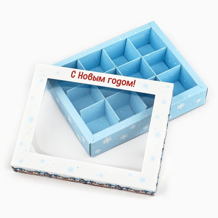 Коробка складная под 12 конфет «Снежный городок», 14.4 х 18.4 х 3.8 см, Новый год Коробка складная под 12 конфет «Снежный городок», 14.4 х 18.4 х 3.8 см, Новый год
