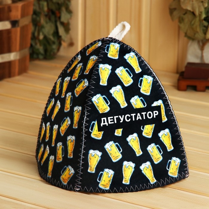 Шапка для бани с принтом Шапка для бани с принтом "Дегустатор"