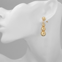 Серьги пластик &laquo;Бусины&raquo; на уменьшение, цвет золото