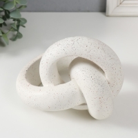 Сувенир полистоун "Абстрактный узел" белый с чёрными вкраплениями 16,5х15х13 см