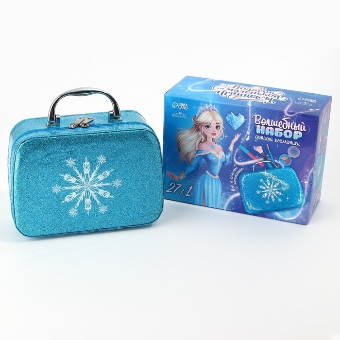 Набор детской косметики в чемодане «Сказка», тени, блески для губ, глиттер, лаки для ногтей, наклейки, пилочка, кисти, косметичка, корона Набор детской косметики в чемодане «Сказка», тени, блески для губ, глиттер, лаки для ногтей, наклейки, пилочка, кисти, косметичка, корона
