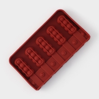 Форма для леденцов &laquo;Батончик&raquo;, силикон, 19&times;11&times;2 см, 5 ячеек (6&times;2,6 см), цвет МИКС