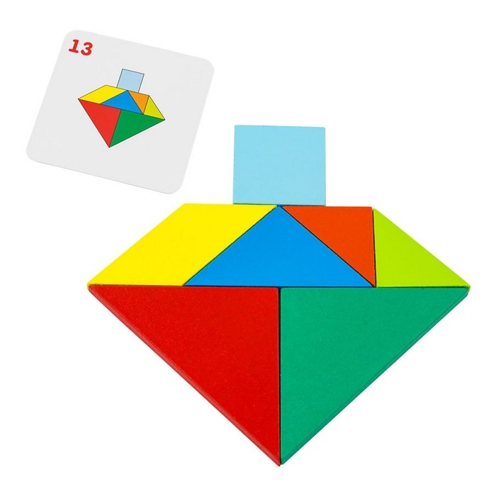 Головоломка &laquo;Танграм&raquo;, 20 заданий, 7 деталей, 10 двусторонних карточек