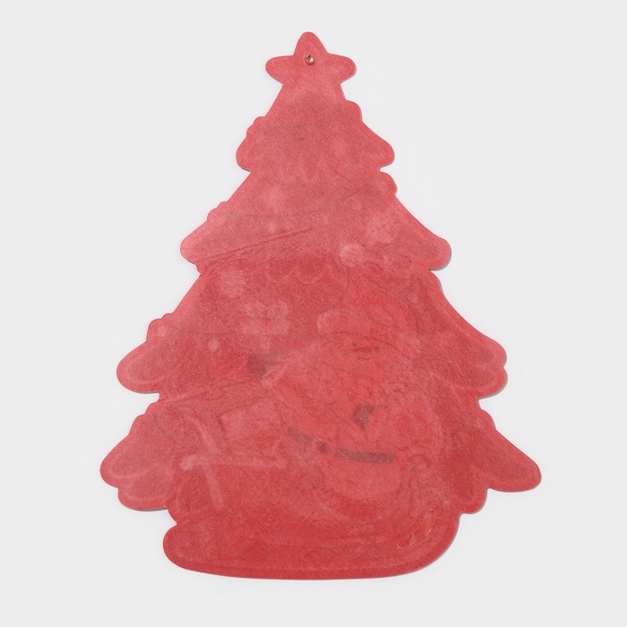 Декоративная наклейка "Дедушка мороз и ёлка" 23х21 см