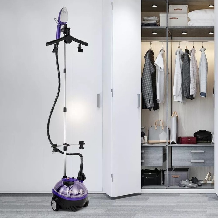 Отпариватель KT-9133, напольный, 1580 Вт, 1800 мл, 70 г/мин, «3 в 1», фиолетовый Отпариватель KT-9133, напольный, 1580 Вт, 1800 мл, 70 г/мин, «3 в 1», фиолетовый