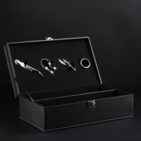 Набор для вина на 2 бутылки Доляна &laquo;Премьер&raquo;, 4 предмета: штопор, пробка, воронка, кольцо