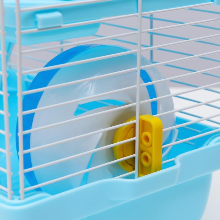 Клетка для грызунов укомплектованная, 27 х 19 х 28 см, голубая