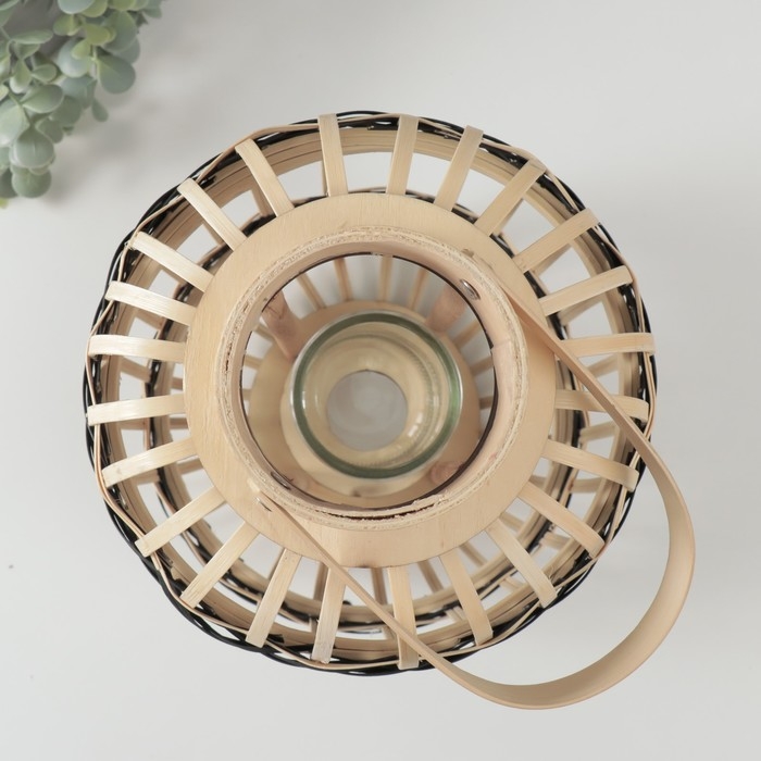 Подсвечник бамбук "Фонарик. Вертикаль" 32,5х23,5х23,5 см