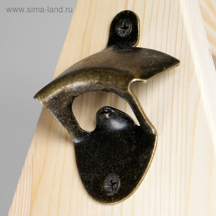 Ящик для пива 27&times;18&times;30 см  с открывашкой, под 6 бутылок, деревянный