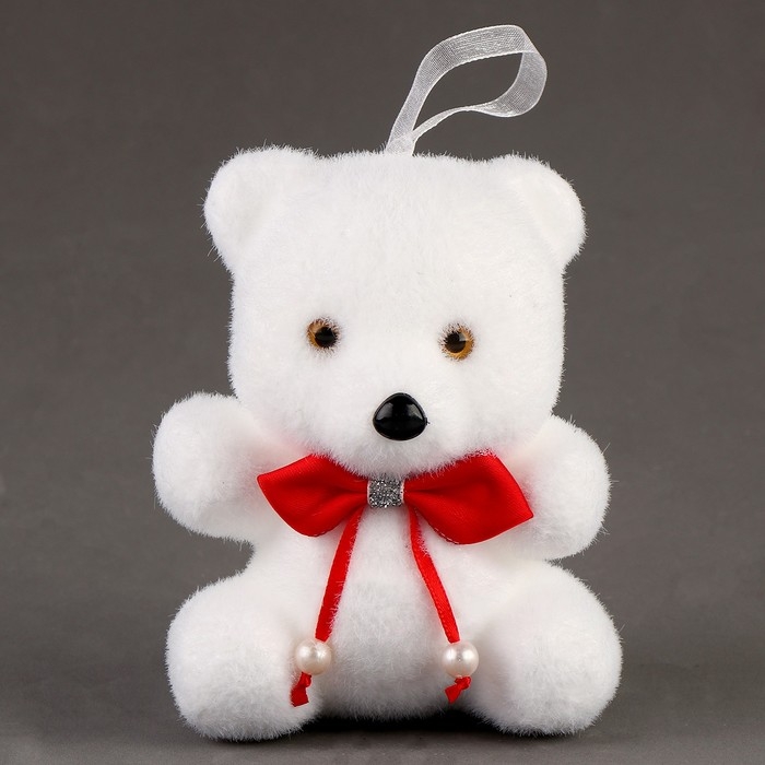 Игрушка из пенопласта &laquo;Мишка&raquo; с красным бантиком, 11 см