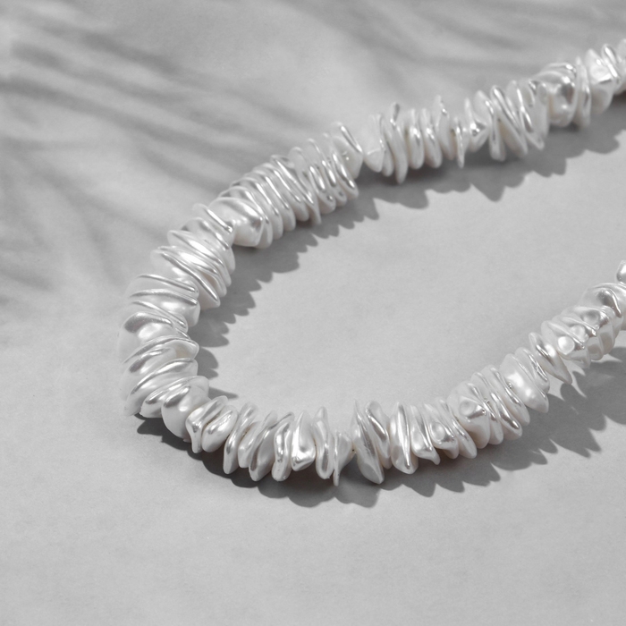 Бусины пластиковые на нити &laquo;Жемчуг&raquo; диск 1&times;0,6&times;0,3 см, (набор 160 шт.), цвет белый