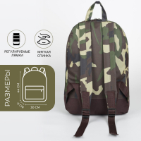 Рюкзак мужской на молнии, наружный карман, «ЗФТС», цвет камуфляж/хаки Рюкзак мужской на молнии, наружный карман, «ЗФТС», цвет камуфляж/хаки