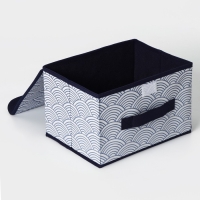 Короб стеллажный для хранения с крышкой Доляна &laquo;Волна&raquo;, 26&times;20&times;17 см, цвет синий