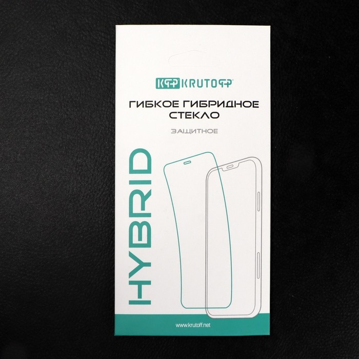 Защитное стекло Krutoff для iPhone 14 Pro, гибридное, полный клей Защитное стекло Krutoff для iPhone 14 Pro, гибридное, полный клей