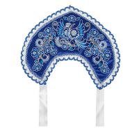 Кокошник &laquo;Птица&raquo;, атлас, цвет синий