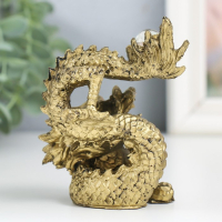 Нэцкэ фигурка &laquo;Дракон с шаром&raquo;, полистоун, под бронзу, 10.5&times;7.5&times;6.5 см