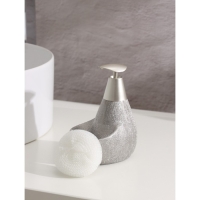 Дозатор для моющего средства с подставкой для губки Доляна &laquo;Африка, 350 мл, цвет серый