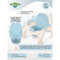 Горшок - стульчик с крышкой, цвет светло-голубой