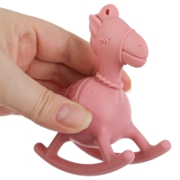 Игрушка - прорезыватель силиконовый с погремушкой &laquo;Лошадка&raquo;, цвет розовый, Крошка Я