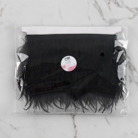 Тесьма с перьями страуса, 8-10 см, 5 ± 0,5 м, цвет чёрный Тесьма с перьями страуса, 8-10 см, 5 ± 0,5 м, цвет чёрный