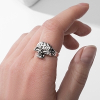 Кольцо &laquo;Череп&raquo;, цвет серебро, безразмерное
