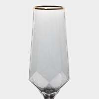 Набор бокалов для шампанского стеклянный Magistro &laquo;Дарио&raquo;, 180 мл, 7&times;27,5 см, 6 шт, цвет графит