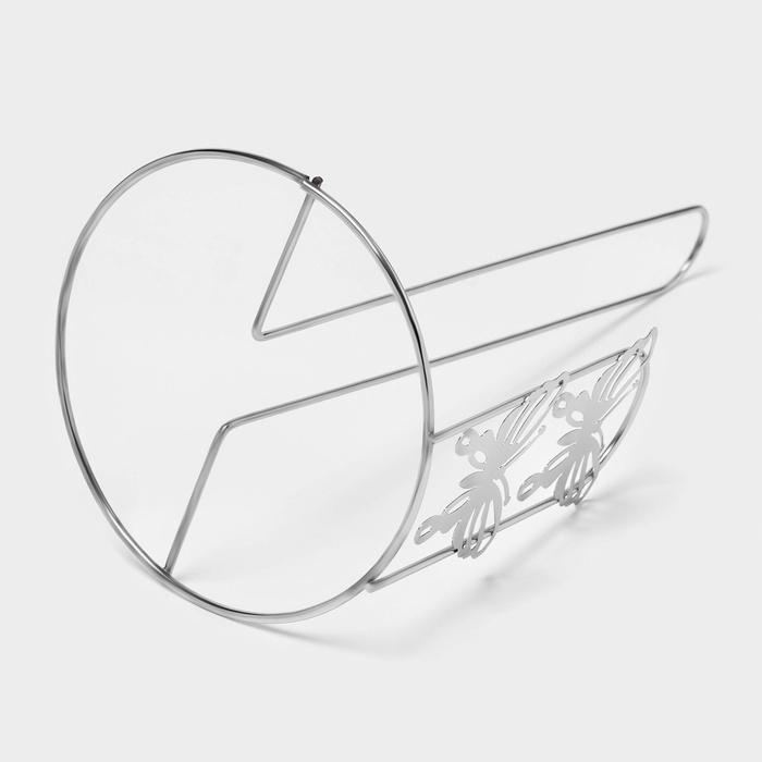 Держатель для бумажных полотенец Доляна &laquo;Бабочки&raquo;, 13&times;13&times;27 см, цвет хром