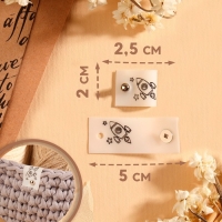 Бирка с кнопкой &laquo;Ракета&raquo;, 5 &times; 2 см, 10 шт, цвет белый/чёрный