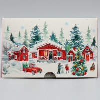 Коробка складная на 4 капкейка с окном &laquo;С Новым годом!&raquo;, 16 х 16 х 10 см, Новый год