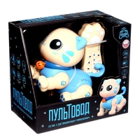 Робот кот &laquo;Пультовод&raquo; ZHORYA, на пульте управления, интерактивный: сенсорный, звук, свет, на батарейках, на русском языке, синий