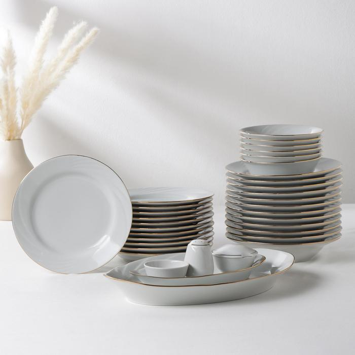 Сервиз столовый фарфоровый &laquo;Голубка. Классик&raquo;, 36 предметов, 2 вида тарелок, деколь и отводка люстром