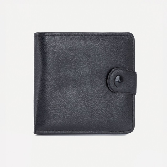 Портмоне мужское на кнопке, отдел для купюр, для карт, цвет чёрный Портмоне мужское на кнопке, отдел для купюр, для карт, цвет чёрный