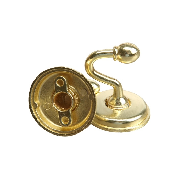 Крючок однорожковый для штор CAPPIO KC112, цвет золото, 2 шт