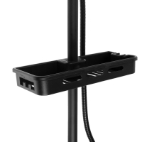 Душевая система ZEIN Z3863, смеситель, верхняя, ручная и гигиеническая лейка, полка, черная 993217 Душевая система ZEIN Z3863, смеситель, верхняя, ручная и гигиеническая лейка, полка, черная 993217