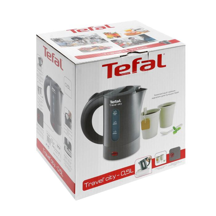 Чайник электрический Tefal KO120B30, пластик, 0.5л, 650Вт, серый