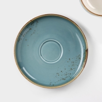 Чайная пара фарфоровая Magistro &laquo;Церера&raquo;, 2 предмета: чашка 250 мл, блюдце d=16,5 см, цвет голубой