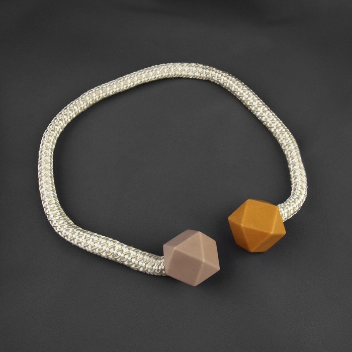 Подхват для штор &laquo;Камушки&raquo;, d = 3 &times; 46 см, цвет горчичный/пудровый