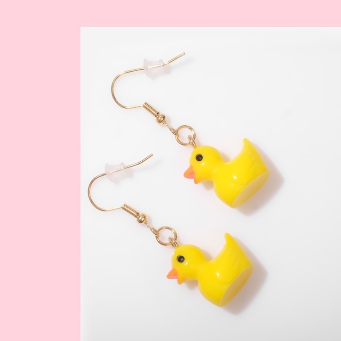 Серьги детские &laquo;Выбражулька&raquo; утята, цвет жёлтый в золоте