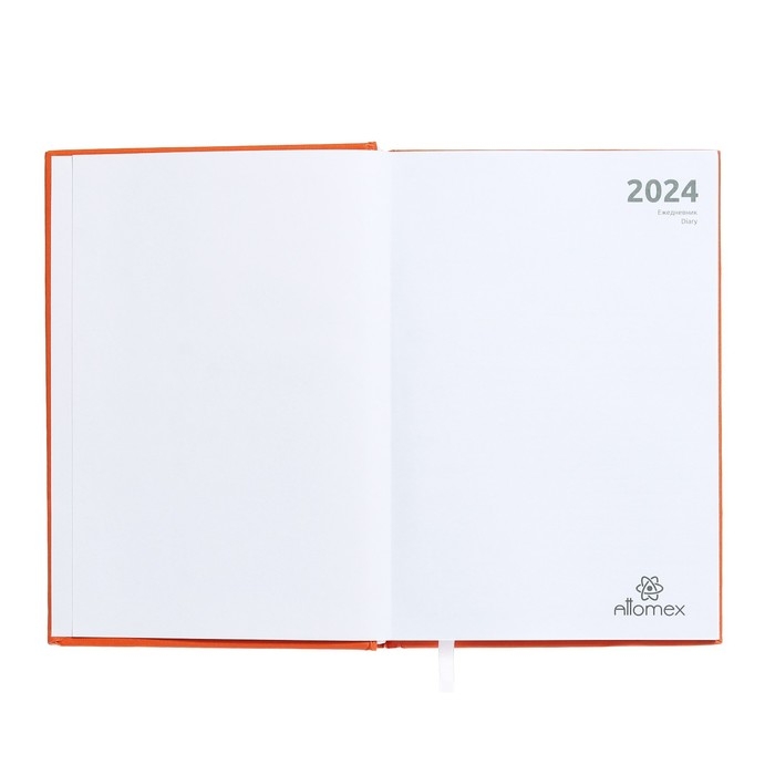 Ежедневник датированный 2024 года, А5, 176 листов, Attomex.Even, обложка бумвинил, ляссе, блок 70 г/м2, оранжевый